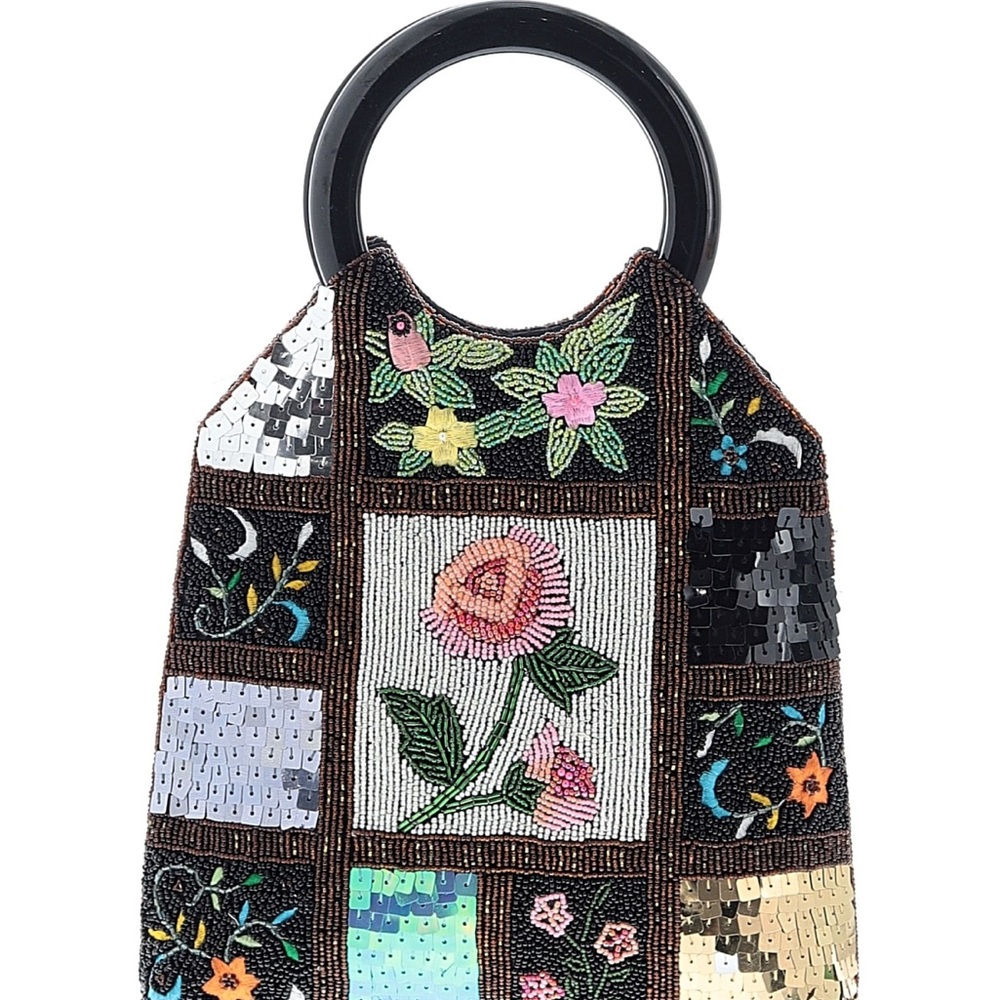 Floral Patchwork Beaded Handbag